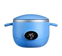 Aoun Bol Bebe Bol D'alimentation En Acier Inoxydable Maintenir Au Chaud, Chauffe Aliments Rechargeable USB Pour Bebe Enfant Adolescent (Bleu)