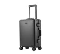 Aoun Valise rigide en alliage d'aluminium et de magnésium avec roulettes, valise rigide entièrement en métal, valise à roulettes, valise à roulettes pour voyage d'affaires, Noir , 26 inch, Moderne