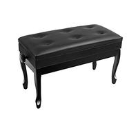 Aouoeeo Tabouret Piano, Banquette Piano Banc, Tabouret de Piano réglable de 10 cm, Tabouret de Coiffeuse, Banc de Piano Duo avec Compartiment à Musique, PU