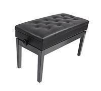 Aouoeeo Tabouret Piano, Banquette Piano Banc, Tabouret de Piano réglable de 10 cm, Tabouret de Coiffeuse, Banc de Piano Duo avec Compartiment à Musique, PU