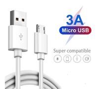 AOUR-Câble Micro USB 3A, fil de charge rapide, ligne de téléphone portable, câble adaptateur USB pour Samsung Xiaomi android souris PS4 GamePad données-1mWHITE