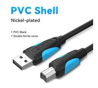 AOUR-câble USB 2.0 Type B mâle vers A mâle pour imprimante Canon, Epson, HP, ZJiang, étiquette, 2.0-0.5mBlue