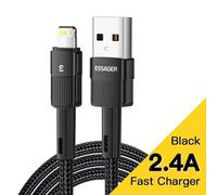 AOUR-Câble USB de charge rapide pour iPhone, 11, 12, 13 Pro Max, Mini, Xs, Xr, X, SE, 8, 7, 6 Plus, 6s, 5, 5s, graphite A-Black0.5M