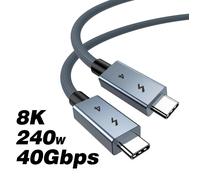 AOUR-UGOURD Thunderbolt 4 Type C 40Gbps USB4 câble USB C vers USB C 240W câble de charge rapide Thunderbolt3 pour egpu SSD iPad MacBook Air-Thunderbolt4
