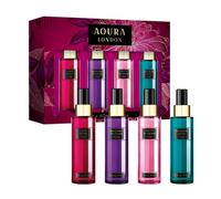 AOURA LONDON Collection Coffret cadeau brume corporelle pour femme, avec Midnight Passion, Love Rush, Pretty Woman et Paradise Bliss, ensemble de vaporisateurs parfumés (4 x 60 ml)