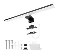 Aourow Lampe LED pour miroir de salle de bain 10 W 40 cm 820 lm Blanc froid 6500 K IP44 Étanche 230 V Classe II (Noir)