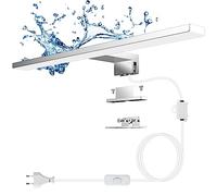 Aourow Lampe Miroir Salle de Bain 5W,300mm 500lm Applique Miroir Salle de Bain avec Cordon Interrupteur,Blanc Froid 6500K IP44 Résistant à l'eau Lumiere Miroir Salle de Bain CLASSE II
