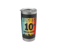 Août 10 Édition Limitée Retro Vintage Anniversaire Gobelet isotherme en acier inoxydable double paroi