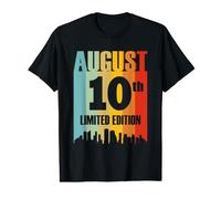 Août 10 Édition Limitée Retro Vintage Anniversaire T-Shirt Graphique avec Valeur