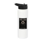 Août 12 Astronomy Total Solar Eclipse Black Cat Lunettes de soleil Stainless Steel Insulated Water Bottle