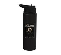 Août 12 Astronomy Total Solar Eclipse Black Cat Lunettes de soleil Stainless Steel Insulated Water Bottle