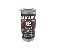 Août 1935 Anniversaire Vintage Étiquette Décorations Rétro Bday Gobelet isotherme en acier inoxydable double paroi