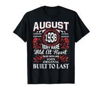 Août 1936 Anniversaire Vintage Étiquette Décorations Rétro Bday T-Shirt
