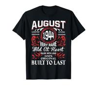 Août 1944 Anniversaire Vintage Étiquette Décorations Rétro Bday T-Shirt