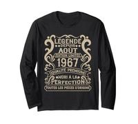 Août 1967-59 Ans Anniversaire Cadeau Vintage 1967 Manche Longue