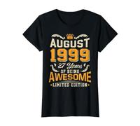 Août 1999 Vintage 27 Years Génial 27e Anniversaire T-Shirt Graphique avec Valeur