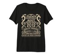 Août 2012-14 Ans Anniversaire Cadeau Vintage 2012 T-Shirt Haut de Gamme