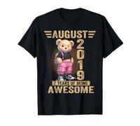 Août 2019 7ème Anniversaire 7 Ans Ours en Peluche Being Awesome T-Shirt