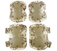 AOUTACC Coussinets de protection tactiques pour le genou et le coude fixés pour le jeu de paintball CS de plein air, sécurité du vélo, planches à roulettes, patins (DD)