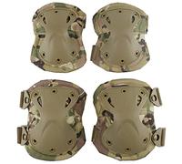 AOUTACC Coussinets de protection tactiques pour le genou et le coude fixés pour le jeu de paintball CS de plein air, sécurité du vélo, planches à roulettes, patins (CP)