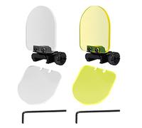 Aoutacc Lot de 2 protecteurs de lentilles de visée, Protecteur de visée Airsoft avec Support de Rail de 20 mm, Protecteur de portée Airsoft pour portée Tactique Aim Sports-Clear and Yellow