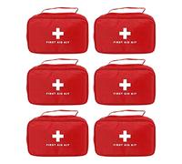 AOUTACC Lot de 6 Trousses de Premiers Secours vides, étanches et durables avec Fermeture éclair, Sac de Rangement pour Premiers intervenants, Sac d'urgence pour la Maison, Les Voyages - Rouge