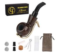 Aouuec Pipe à tabac faite à la main en bois de bruyère de style classique avec kit d'accessoires