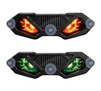 AOUZOVLI 2 Pcs Yeux de démon solaires dynamiques pour voiture | 5 Modes D'éclairage pour les Yeux LED, Double Recharge Solaire et USB-C, Fixation par Ventouse, Effets D'ambiance Dynamiques