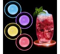 AOUZOVLI 4 Pièces Dessous de Verre Lumineux,Verre Lumineux,Dessous de Verre Personnalisé,Convient aux Bouteilles de Vin,Verres,Fêtes,Bars,Banquets(y Compris Les plaques acryliques)