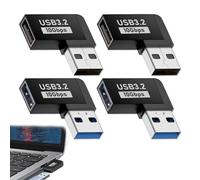 AOUZOVLI 4 Pièces USB 3.2 90 Degrés Angle Adaptateur,Cable USB Coudé,Adaptateur Usbc,Transfert d Données Rapide,Connecteur en L,Rétrocompatible USB 3.0/2.0/1.0,OTG,Compact et Portable