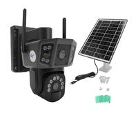 Aoveew 4K 4G 8MP HD Dual Lens Battery-Powered Solar Security Cameras with Human Detection for Outdoor Use
