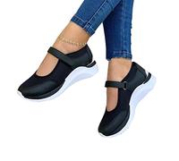 AOVIN Sandales orthopédiques Mocassins pour Femme, Confortables, à Plateforme, Sans Lacets, Plats, Nautiques, Décontractés, Chaussons Basses Sandales orthopédiques (Couleur : Noir, Taille : 40 EU)