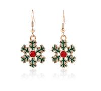 AOVNA Boucles d'oreilles pendantes en forme de flocon de neige pour femme - Vert
