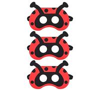 AOVNA Lot de 3 masques classiques en feutre pour coccinelle avec bande élastique - Rouge et noir - Pour anniversaire, fête d'Halloween