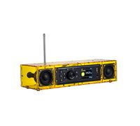 AOVOTO Jaune ALK103 FM/DAB Radio DIY Kit avec coque acrylique, DAB+/FM kit DIY et alarme, écran LCD et son stéréo