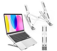 AOVUYCK-Store Support Ordinateur Portable Aluminium avec 7 Niveaux Réglables, Support PC Portable Antidérapant en Silicone, Compatible avec Lenovo, HP et Autres Laptops/Tablettes de 10” à 17.3”