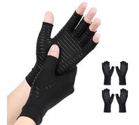 AovYoo 2 Paires Gants Arthrose Cuivre, Gant de Compression Main Rhumatismals, Gants Anti-Arthrite, Tendinite Poignet, Soulagement des Douleurs Rhumatismales,RSI,Syndrome du Canal Carpien(L)
