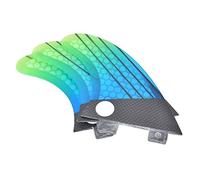AOWINHIT Aileron de Planche de Surf en Fibre de Verre élégant Bleu Vert dégradé Aileron de Queue de Planche de Surf pour Les Types de de Ensemble de 3 Pièces