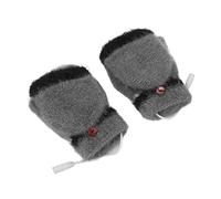 AOWINHIT Chauffants électriques, Design Hivernal sans Doigts | Alimenté par USB, peluches imitées confortables, fibre de carbone, chauffage double face, adapté à une utilisation en