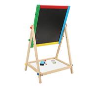 AOWINHIT Chevalet d'art pour Enfants, Hauteur Réglable Double Face | Construction en bois, Adapté aux 3-12 ans, Planche à dessin magnétique, Activité artistique interactive, Facile à assembler