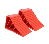 AOWINHIT Chocks de Roue Lourds Slip Résistant aux Bouchons de Roues en Caoutchouc Massif pour Routes de Voyage en Voiture RV Tamion Rouge 2pcs 210x100x86mm