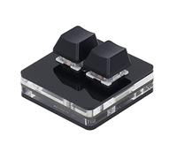 AOWINHIT Clavier de Jeu à 2 Touches, Mini Raccourci Compact Programmable pour Le Bureau et la Maison, Acrylique Noir 50x50x28mm