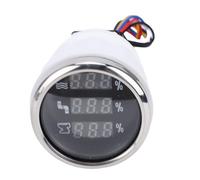 AOWINHIT Compteur Numérique de Niveau D'eaux Usées pour Camping-car, Affichage Triple Couleur, pour Camping-car, Bateau, Camion, 52mm (Cadran noir avec lunette argentée)