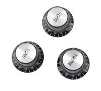 AOWINHIT Ensemble de Boutons de Commande de Guitare, 3 Pièces, Boutons de tonalité de Volume ABS Durables pour un Remplacement Pratique des Accessoires D'instruments (Noir)