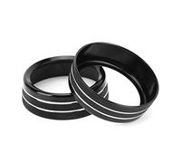 AOWINHIT Ensemble de Garniture de Bouton de Climatisation, Couvercles Décoratifs Noirs élégants pour / 2 Pièces en Alliage D'aluminium