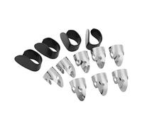AOWINHIT Jeu de Médiators de Guitare, 12 Pièces, Médiator de Protection du Pouce Durable pour Débutants et Professionnels, Noir Argent