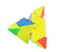AOWINHIT Jouet de Jeu Classique Speed Cube Twist avec des Découpes de Coin Incroyables pour des Solutions de Puzzle Rapides, Noir, 3,7 Pouces, 1 Pièce, adapté pour Jouer (Fluorescent Quatre
