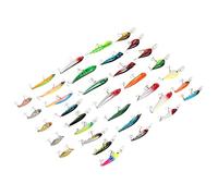 AOWINHIT Kit de Leurres de Pêche Mixtes, 35 Pièces, pour Les Aventures de Pêche en Eau Douce et en Eau Salée, Appât Dur Durable avec Un Design Réaliste