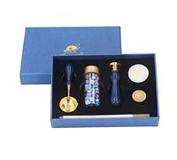 AOWINHIT Kit de Tampons de Cire à Cacheter avec des Motifs Exquis | Manche en bois naturel, têtes de tampon remplaçables, comprend un coffret cadeau
