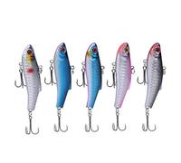 AOWINHIT Leurres de Pêche Swimbait 5 Pièces Appâts Durs Durables 7cm 20g pour Attraper Le Bar de Thon avec des Hameçons Triples